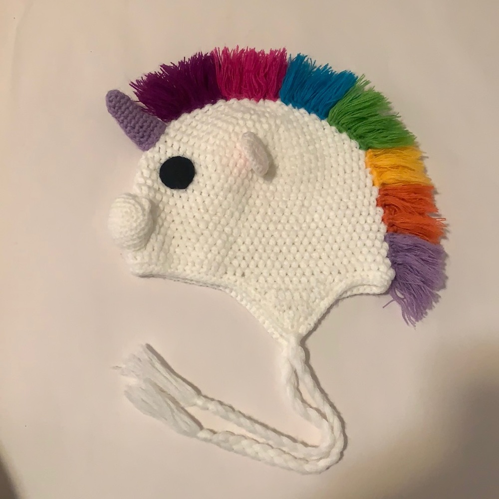 knitted unicorn winter hat girls